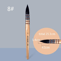 High Quality Squirrel Hair Wood Log Handle Round Paint Brushes Set Professional Painting Brush for Art Watercolor Gouache