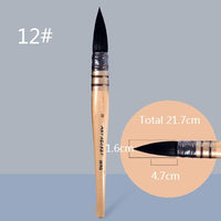 High Quality Squirrel Hair Wood Log Handle Round Paint Brushes Set Professional Painting Brush for Art Watercolor Gouache