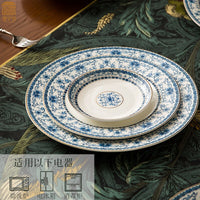 High-end simples chinês cerâmica casa tigelas e pratos conjunto de utensílios de mesa azul e branco esmalte combinação de presente de casamento