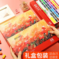 High quality 36/48 color Solid watercolor paint portable watercolor paint set gouache paint art supplies for artist
