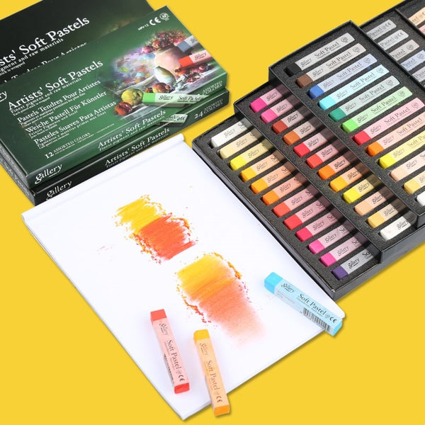 Soft Pastels Art Supplies Set of 24 Colored Chalk Pastels for Artists 