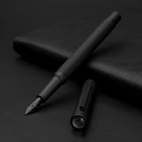 Hongdian Black Silver Metal Fountain Pen EF/F/Bent NibTree Texture Excellent Writing Titanium Fountain Pen Standard Pen