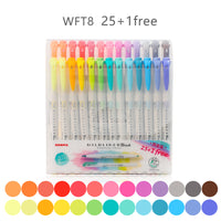 JIANWU 15pcs/set japan zebra WFT8 mild liner brush pen Creative Limit double-headed marker pen  journal pen School supplies