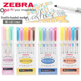 Japan Zebra  WKT7 MildLiner Light Double-headed Highlighter Marker Hook Line Pastel Soft Fluorescent Pen Round Toe/Oblique