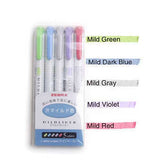 Japanese Zebra 5Pcs/Set Mildliner Pen Mild Liner Double Headed Highlighter Pen Drawing Marker Pens Scribble Art Stationery