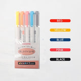 Japanese Zebra 5Pcs/Set Mildliner Pen Mild Liner Double Headed Highlighter Pen Drawing Marker Pens Scribble Art Stationery