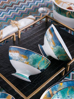 Jingdezhen osso china utensílios de mesa de estilo europeu high-end presente tigela e placa combinação cerâmica tigela e pires conjunto doméstico