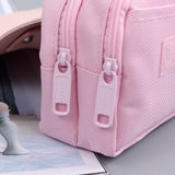 Kawaii Cherry PU Leather Capacity Pencil Case School Pencil Bag Holder Bag Pen Box For Sweet Flowers Girls Gift Pouch Stationery