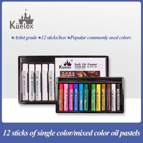 AOOKMIYA Kuelox 12 cores profissional óleo macio pastel graffiti pintura lápis desenho caneta giz arte escola artigos de papelaria suprimentos