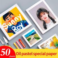 AOOKMIYA Kuelox 20/50 folhas de óleo pastel papel especial aquarela crayon graffiti branco grão fino pintura de papel arte suprimentos