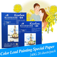 AOOKMIYA Kuelox 20 folhas oleosas/água-solúvel cor chumbo pintura especial papel 240g fontes da arte adequado para pintura de longo tempo