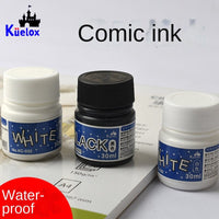 AOOKMIYA Kuelox anime tinta de desenho à prova d30 água 30ml tinta branca/preta para desenho em quadrinhos design arte suprimentos