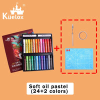 AOOKMIYA Kuelox-arte macia em óleo para pasta, lápis de macaron/morandi/graduação artística em 12/24/36 cores, solúvel em água/oleosa, pintura em pastel