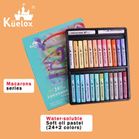 AOOKMIYA Kuelox-arte macia em óleo para pasta, lápis de macaron/morandi/graduação artística em 12/24/36 cores, solúvel em água/oleosa, pintura em pastel