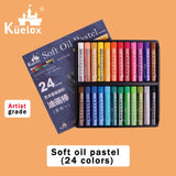 AOOKMIYA Kuelox-arte macia em óleo para pasta, lápis de macaron/morandi/graduação artística em 12/24/36 cores, solúvel em água/oleosa, pintura em pastel