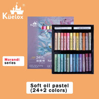 AOOKMIYA Kuelox-arte macia em óleo para pasta, lápis de macaron/morandi/graduação artística em 12/24/36 cores, solúvel em água/oleosa, pintura em pastel