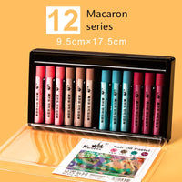 AOOKMIYA Kuelox-arte macia em óleo para pintura a óleo, pastel/lápis de macaron/morandi/graduação artística em 12/24/36 cores para arte/estudante de grafites e pintura em óleo