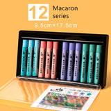 AOOKMIYA Kuelox-arte macia em óleo para pintura a óleo, pastel/lápis de macaron/morandi/graduação artística em 12/24/36 cores para arte/estudante de grafites e pintura em óleo