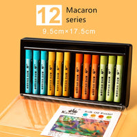 AOOKMIYA Kuelox-arte macia em óleo para pintura a óleo, pastel/lápis de macaron/morandi/graduação artística em 12/24/36 cores para arte/estudante de grafites e pintura em óleo