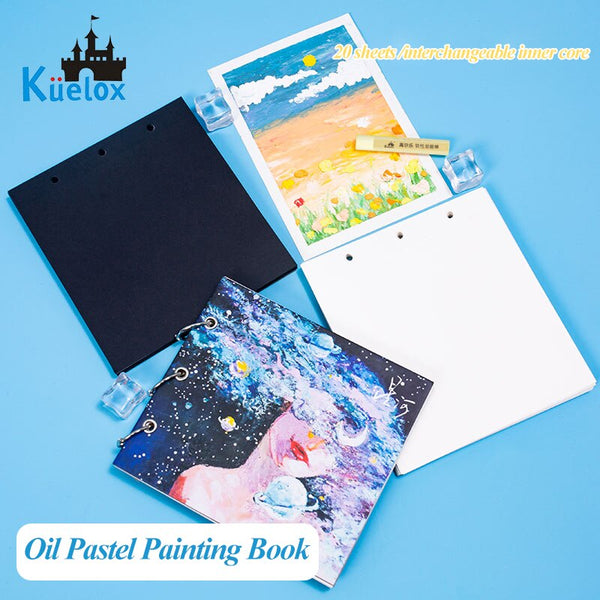 AOOKMIYA Kuelox óleo pastel livro especial pintura livro preto/branco núcleo profissão crayon pintura papel material da arte do estudante