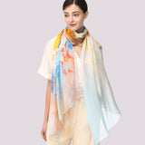 Long Chiffon Scarves 100% Mulberry Silk Scarf for Women Bandana Hijab for Summer Luxury Lady Shawl Head Wrap