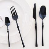 AOOKMIYA Luxury Cutlery Set 24 Piece Forks Knives Spoons Dinnerware Set Tableware Portable Golden Cutlery Sets Silverware fork spoon