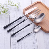 AOOKMIYA Luxury Cutlery Set 24 Piece Forks Knives Spoons Dinnerware Set Tableware Portable Golden Cutlery Sets Silverware fork spoon