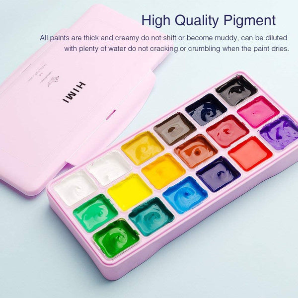 MIYA HIMI 18 24 Colors Gouache Paint Set 30ml Portable Case Jelly