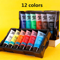 MONT MARTE 75 ML Artist Acrylic Paint Set Tubes for Canvas River Rocks Glass Wood Fabric Ceramic Craft Painting Art Supplies