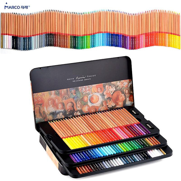 Marco Renoir Professional Colored Pencil Set 24/36/48/72/100/120 Colo –  AOOKMIYA