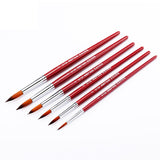 Maries 6Pcs Nylon Hair Detail Paint Brush Set Wooden Watercolor Brush Pen For Oil Painting Gouache Propylene Art Supplies