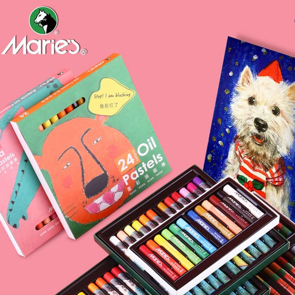 Maries Soft Oil Pastel 12/24/36 Artist Aqua Oil Pastel Washable Graffiti Painting Drawing Crayon Pen for Painting Art Stationery