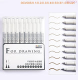 Marvy 4600 6/8/13pcs Pigment Liner Neelde Water-proof Drawing Pen Pigma Micron Sunproof Marker Pen for Sketching Office School