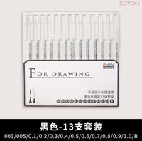 Marvy 4600 6/8/13pcs Pigment Liner Neelde Water-proof Drawing Pen Pigma Micron Sunproof Marker Pen for Sketching Office School