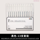 Marvy 4600 6/8/13pcs Pigment Liner Neelde Water-proof Drawing Pen Pigma Micron Sunproof Marker Pen for Sketching Office School