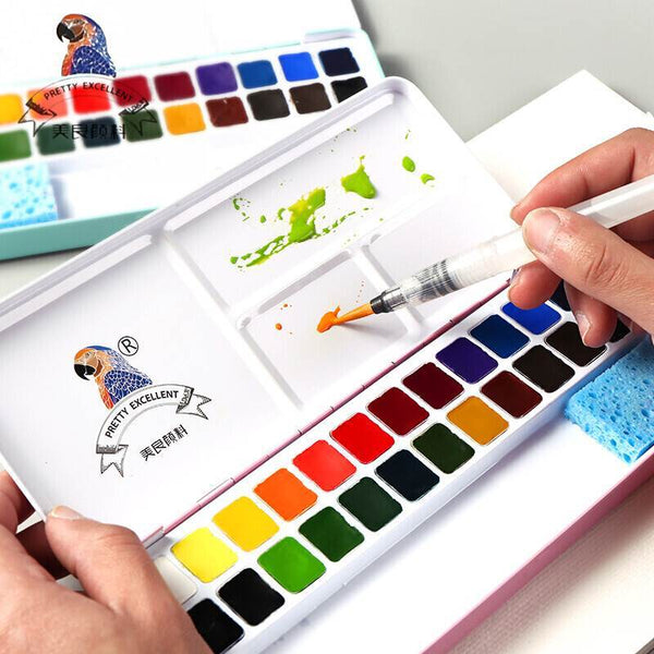  MeiLiang Watercolor Paint Set, 36 Vivid Colors in Pocket Box  with Metal Ring and Watercolor Brush, Perfect for Students, Beginners and  More