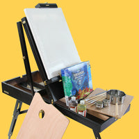 AOOKMIYA  Men's Easel Caballete De Pintura Portable Easel Box for Painting Artist Oil Paint Stand Wood Easel Box Painting Accessories