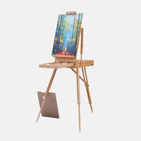 AOOKMIYA  Men's Easel Caballete De Pintura Portable Easel Box for Painting Artist Oil Paint Stand Wood Easel Box Painting Accessories