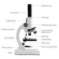 AOOKMIYA Meterk 64X-2400X Monocular Optical Microscope Elementary School Children Science Experimental Biology Teaching Microscope