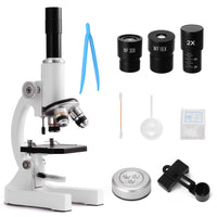 AOOKMIYA Meterk 64X-2400X Monocular Optical Microscope Elementary School Children Science Experimental Biology Teaching Microscope