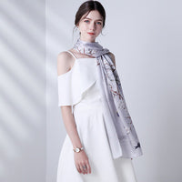 Mom's 100% silk scarf women's summer all-match long mulberry silk scarf thin shawl