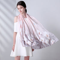 Mom's 100% silk scarf women's summer all-match long mulberry silk scarf thin shawl