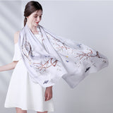 Mom's 100% silk scarf women's summer all-match long mulberry silk scarf thin shawl