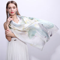 Mom's 100% silk scarf women's summer all-match long mulberry silk scarf thin shawl