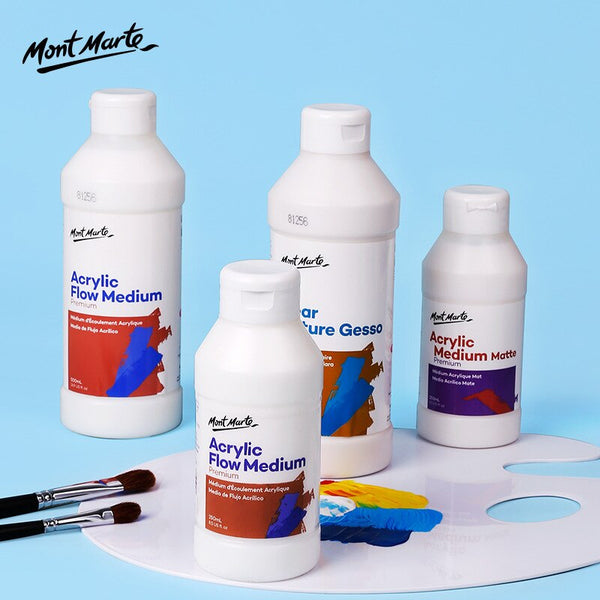Mont Marte Premium Acrylic Paints Flow Medium Clear Texture Gesso Professional White Texture Gesso For Artist Painting