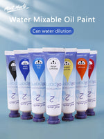 Mont Marte Water Mixable Oil Paint 37/100ml Tubes Premium H2O Tubes Mixable with A Range of Mediums. Easily Washes Up with Water