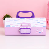 Multi-function Pencil Case 3 Layer Pen Box Large Capacity Pencilcase Stationery Box for Girls Password Lock School Supplies