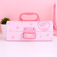 Multi-function Pencil Case 3 Layer Pen Box Large Capacity Pencilcase Stationery Box for Girls Password Lock School Supplies