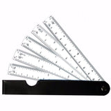 Multi-function fan-shaped scale folding fan drawing ruler multi-scale design drawing tool for architectural clothing design