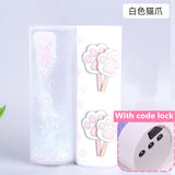 Multifunctional creative pencil case password lock quicksand stationery box large capacity office stationery school supplies